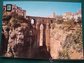 Postales: POSTAL DE RONDA, MÁLAGA, ANDALUCÍA. AÑO 1962. EL TAJO, PUENTE NUEVO. 110.